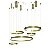 Lampa led 264W złota okręgi + Pilot