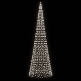 vidaXL Choinka z lampek, na maszt, 1534 zimne białe LED, 500 cm