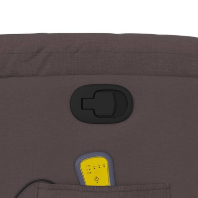 vidaXL Podnoszony fotel masujący, rozkładany, ciemnobrązowy, tkanina