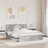 Ramka łóżka Betonowy szary 160 x 200 cm Drewno inżynieryjne