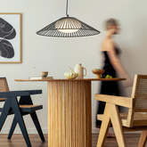 Lampa wisząca Sonte 60 czarna z białym kloszem nad stół GX53