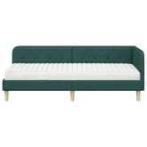 Rama łóżka narożnego Ciemna zieleń 80 x 200 cm tkanina