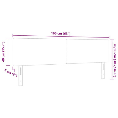 Zagłówek Jasnoszary 160 cm Tkanina sztruksowa
