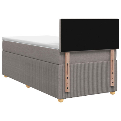 Łóżko kontynentalne z materacem Ciemnoszary 90 x 200 cm tkanina