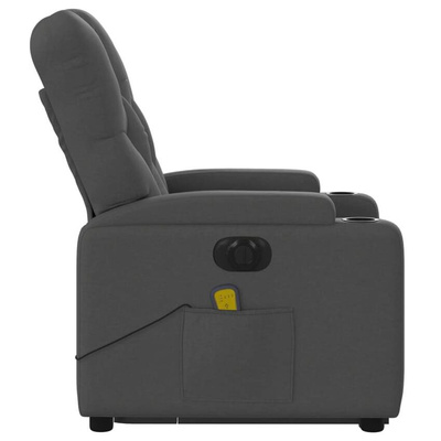 vidaXL Podnoszony fotel masujący, elektryczny, rozkładany, ciemnoszary