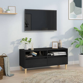 vidaXL Szafka pod TV, czarna, 100x34,5x44,5cm, materiał drewnopochodny