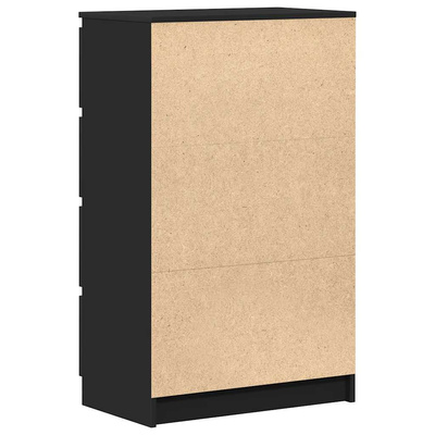 Komoda, czarna, 60x35x98,5 cm, materiał drewnopochodny