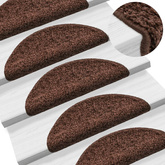 Maty na schody 10 szt. 56x17x3 cm Brązowe półokrągłe