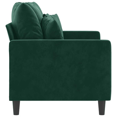 Sofa 2-osobowa, ciemnozielona, 120 cm, tapicerowana aksamitem