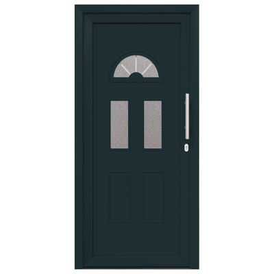Drzwi Frontowe 98 x 208 cm PVC antracytowy