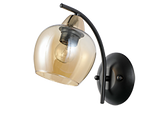 MERRA lampa kinkiet czarny 1x40W E27 klosz bursztynowy  21-35301