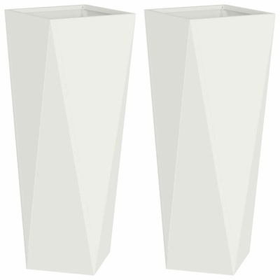 Donica 2 pcs Biały 30 x 30 x 75 cm Stal