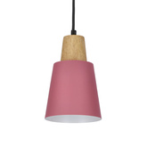 Lampa wisząca różowa metalowa + drewno Faro Ledea 50101259