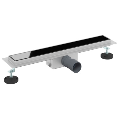 Odwodnienie prysznicowe z osłoną szklaną Czarny 60 cm