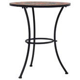 Mozaikowy stolik bistro, pomarańczowo-szary, 60 cm, ceramiczny
