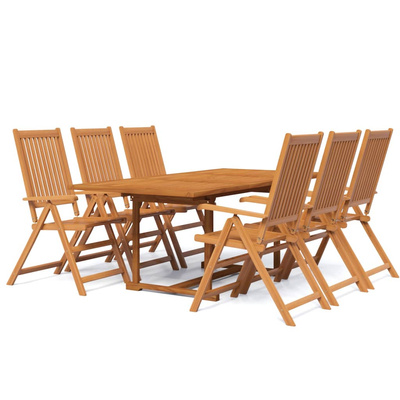 7-częściowy zestaw mebli ogrodowych, lite drewno akacjowe, 150-200 cm