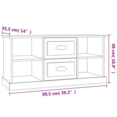 vidaXL Szafka pod TV, biała, 99,5x35,5x48 cm, materiał drewnopochodny