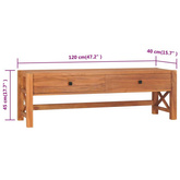 vidaXL Szafka pod TV z szufladami, 120x40x45 cm, lite drewno tekowe