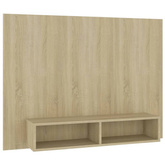 vidaXL Wisząca szafka pod TV, dąb sonoma, 120x23,5x90 cm