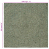 Dywany pokojowe Oliwkowy zielony 120 x 120 cm Juta