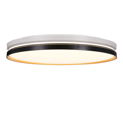 Montana Lampa sufitowa plafon czarny+biały+złoty 24w led 40 cm klosz biały