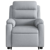 vidaXL Podnoszony fotel masujący, rozkładany, jasnoszary, tkanina