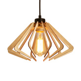 Eco 6 lampa wisząca 1x40 E27 abażur drewniany
