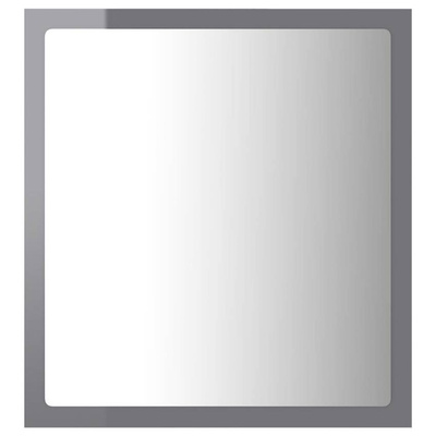 vidaXL Lustro łazienkowe LED, wysoki połysk, szare, 40x8,5x37cm, akryl