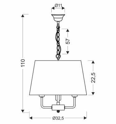 Lampa wisząca z abażurem Pasteri beżowa potrójna do salonu