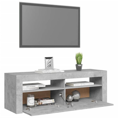vidaXL Szafka pod TV z oświetleniem LED, szarość betonu, 120x35x40 cm