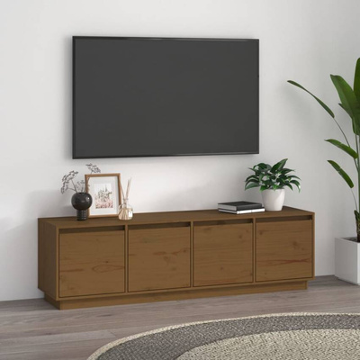 vidaXL Szafka pod TV, miodowy brąz, 156x37x45 cm, lite drewno sosnowe