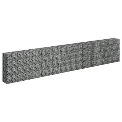 vidaXL Podwyższona donica gabionowa, galwanizowana stal, 450x30x90 cm