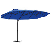 Parasol plażowy 372 x 198 x 243 cm Poliester i aluminium