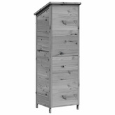 Shed ogrodowy z dachem Szary 59 x 56 x 176 cm Drewno Świerkowe