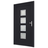 vidaXL Drzwi wejściowe, antracytowe, 108x208 cm, PVC