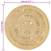 Dywan ręcznie wypleciony z juty, 90 cm