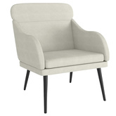vidaXL Fotel, kremowy, 63x76x80 cm, obity aksamitem