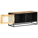 vidaXL Szafka pod TV, 90x30x40 cm, drewno mango i naturalna trzcina