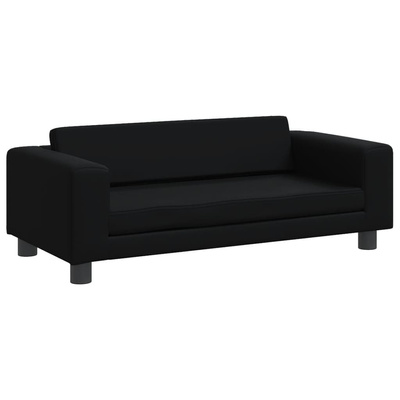 vidaXL Legowisko dla psa z dostawką, czarne, 100x50x30 cm, ekoskóra
