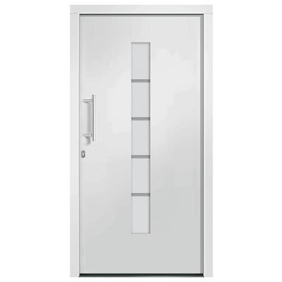 Drzwi zewnętrzne, aluminium i PVC, białe, 100x210 cm