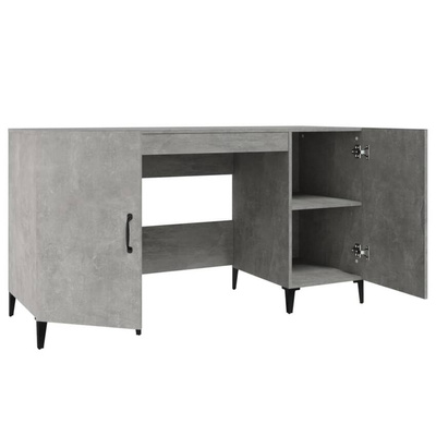 vidaXL Biurko, szarość betonu, 140x50x75 cm, materiał drewnopochodny wariant 7