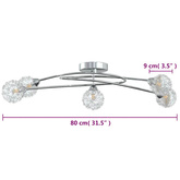 Lampa sufitowa z drucianymi kloszami, 5 żarówek LED, G9