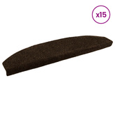 Samoprzylepne maty na schody 15 pcs brązowy 80 x 24,5 x 3,5 cm