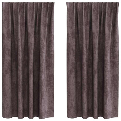 Zasłony z weluru z zasłonami 2 pcs Brązowy 175 x 140 cm Aksamit