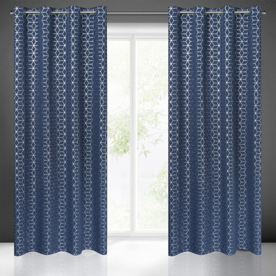 Zasłona Cube granatowa 140x250