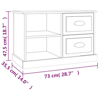 vidaXL Szafka pod TV, przydymiony dąb, 73x35,5x47,5 cm