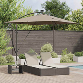 Parasol plażowy z paskami LED Ciemnoszary 249 x 249 x 250 cm