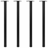 4 Nogi do stołu z regulacją wysokości Czarne 1100 mm