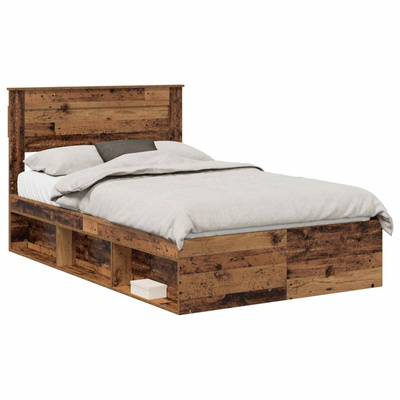 Ramka łóżka Stare drewno 135 x 190 cm Lite drewno sosnowe