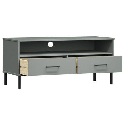 vidaXL Szafka pod TV OSLO, metalowe nóżki, szara, sosnowa model standard